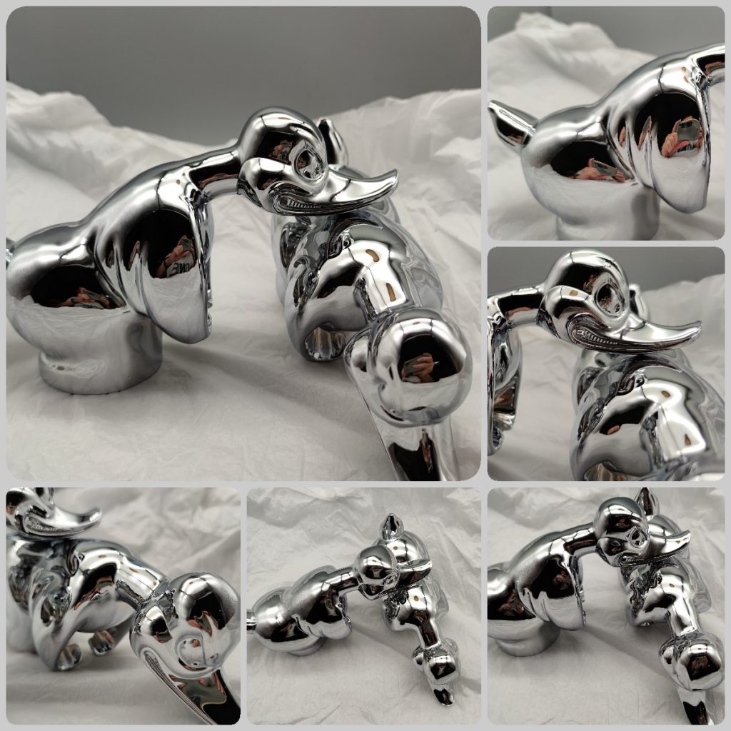 唐老鸭玩偶（锌合金压铸件）水镀铜镍铬+真空镀光铬